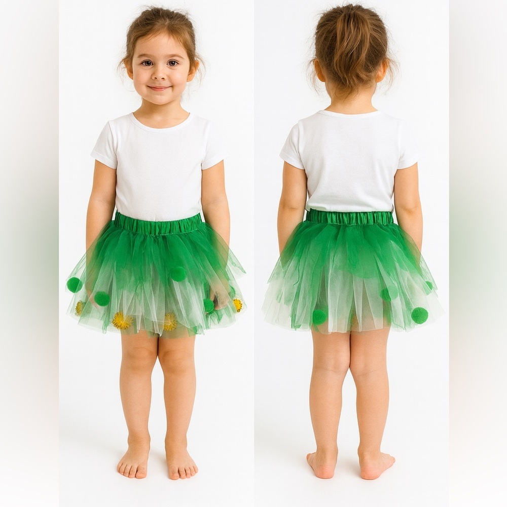 Claire's Green Tulle Skirt with Yellow Details